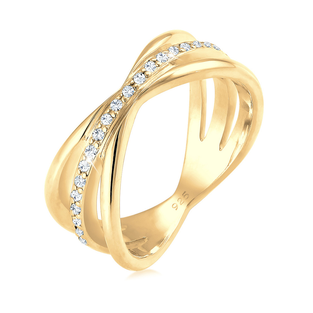 Elli PREMIUM Elli PREMIUM Bague Wickelring Blogger Kristalle 925 Silber Bague