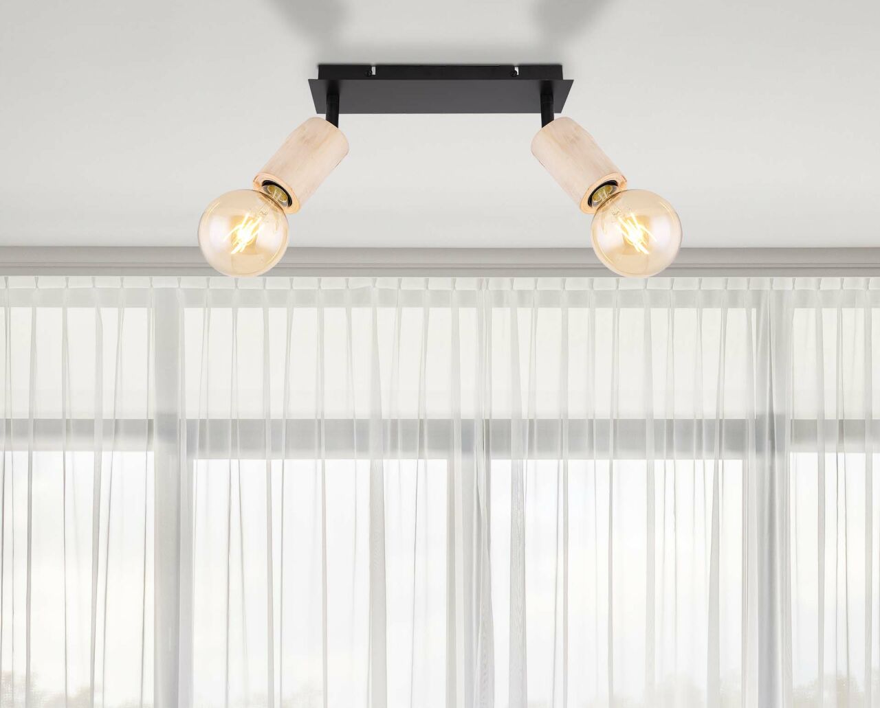 Globo Lighting - JOSEBA - Strahler Metall schwarz matt, 2x E27