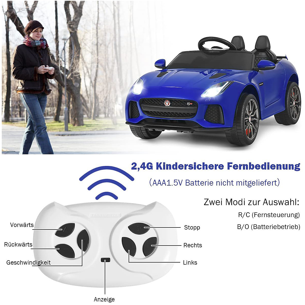 Elektroauto Jaguar mit Fernbedienung & Musik