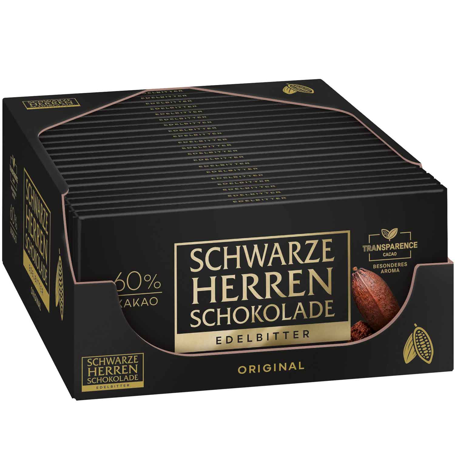 Schwarze Herren Schokolade Edelbitter Fleur de Sel & Mandel 100g
