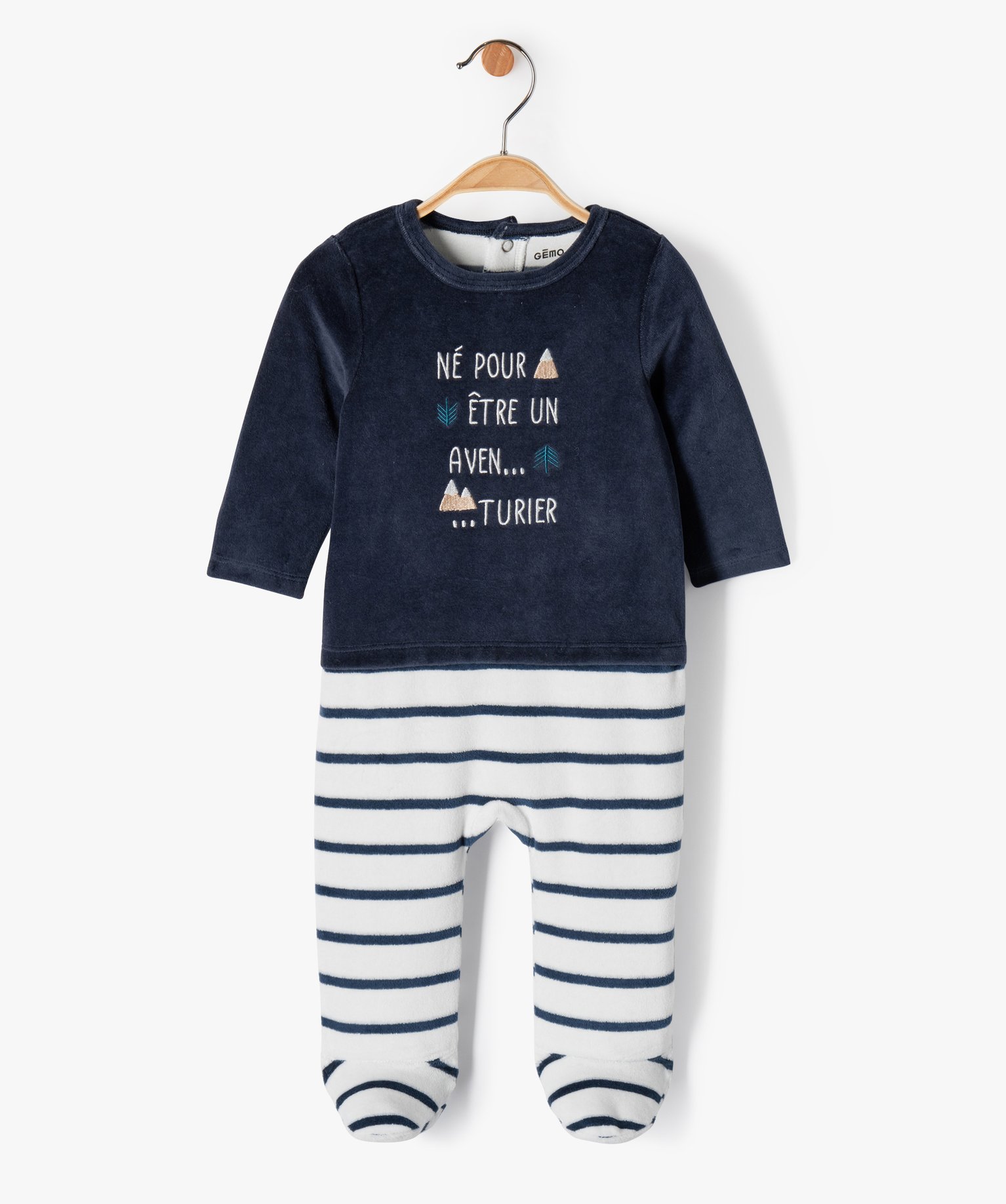 Pyjama bébé Garçon bicolore effet 2 en 1 marine | GEMO