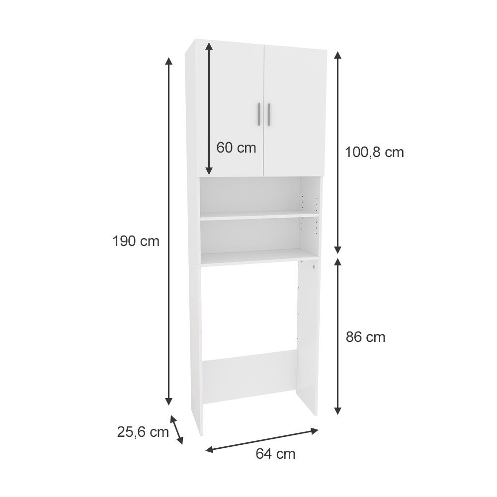Livinity Hochschrank Waschmaschinenschrank MARTHA Weiß