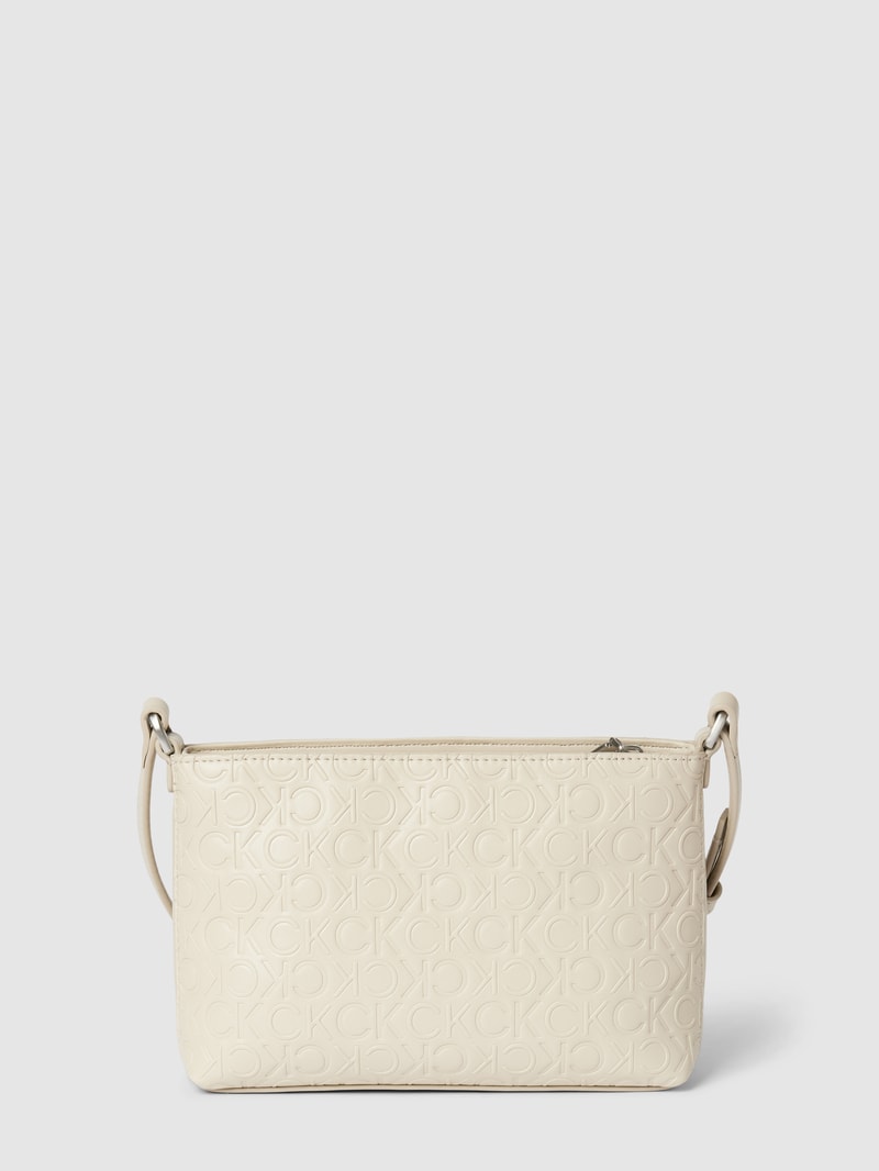 Umhängetasche mit Label-Print Modell 'MUST' in beige