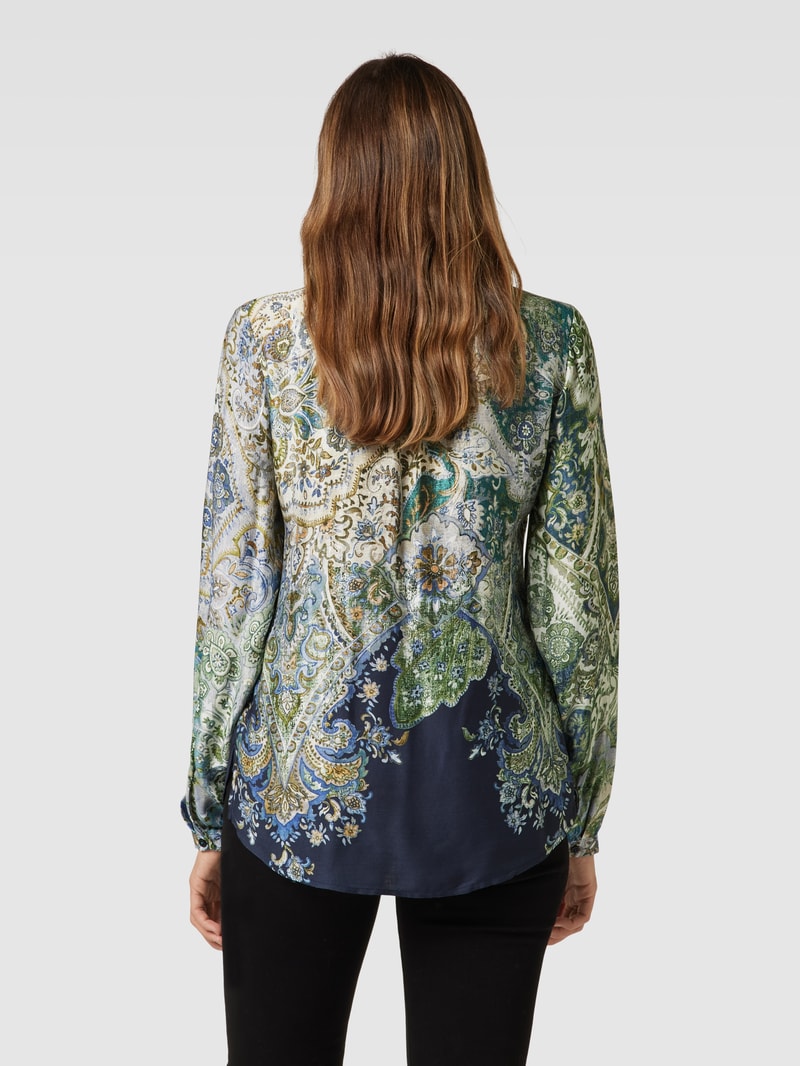 Bluse mit Paisley-Muster in marineblau