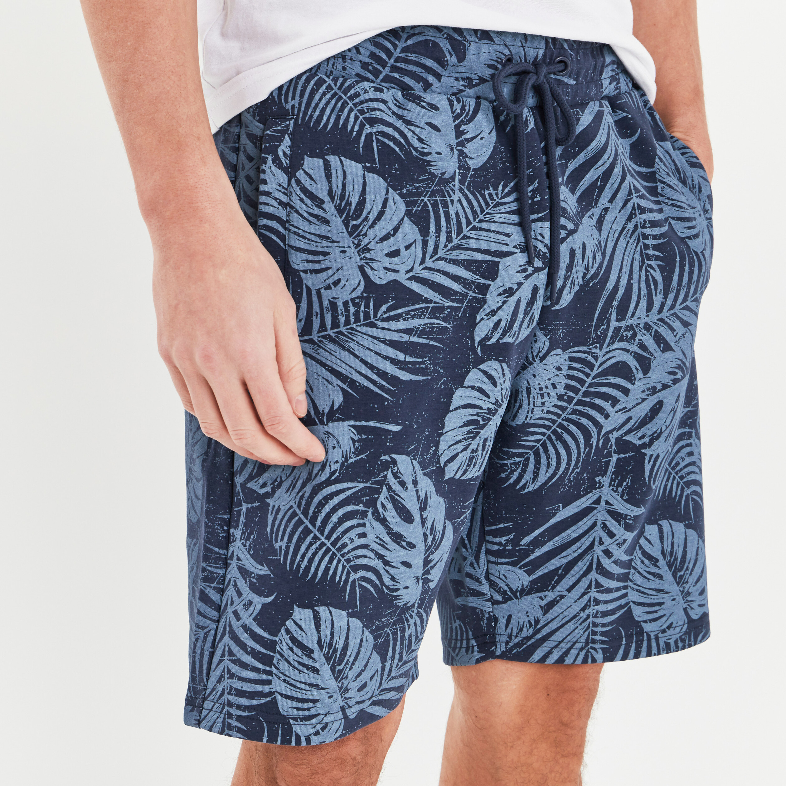 Jogging-Short droit à coulisse bleu homme | La Halle