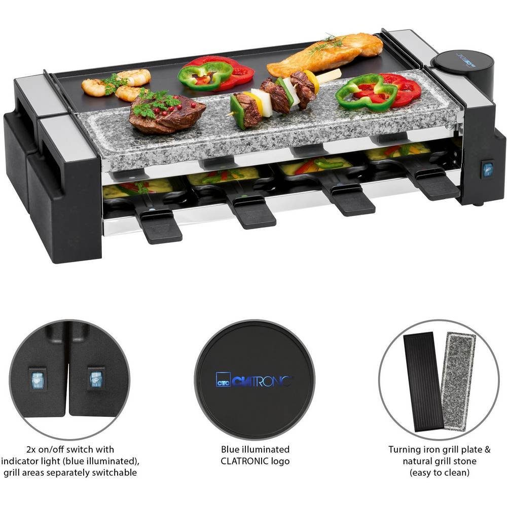 CLATRONIC Raclette Raclette Grill mit heißem Stein