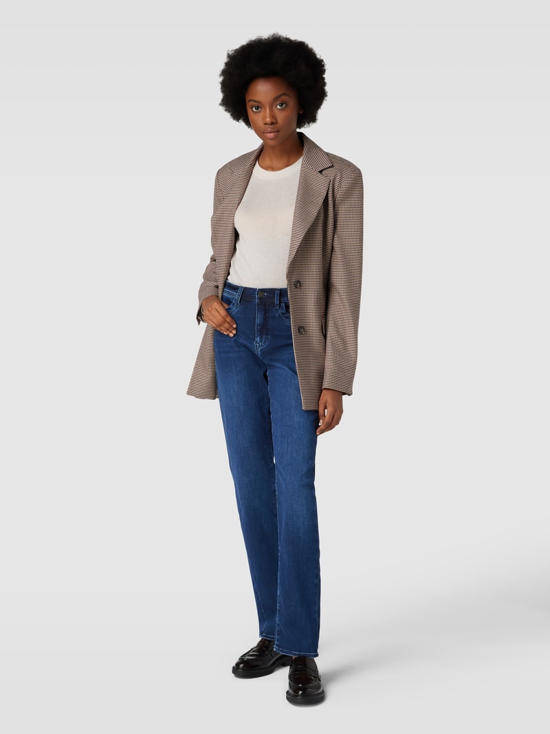 Jeans im unifarbenen Design Modell 'Carola' in marineblau
