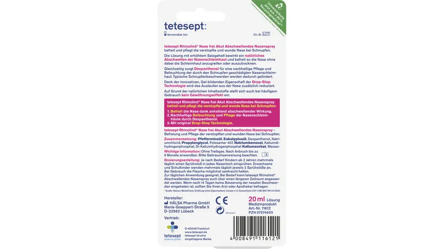 tetesept Rhinolind® Nase frei Akut Abschwellendes Nasenspray 20 ml