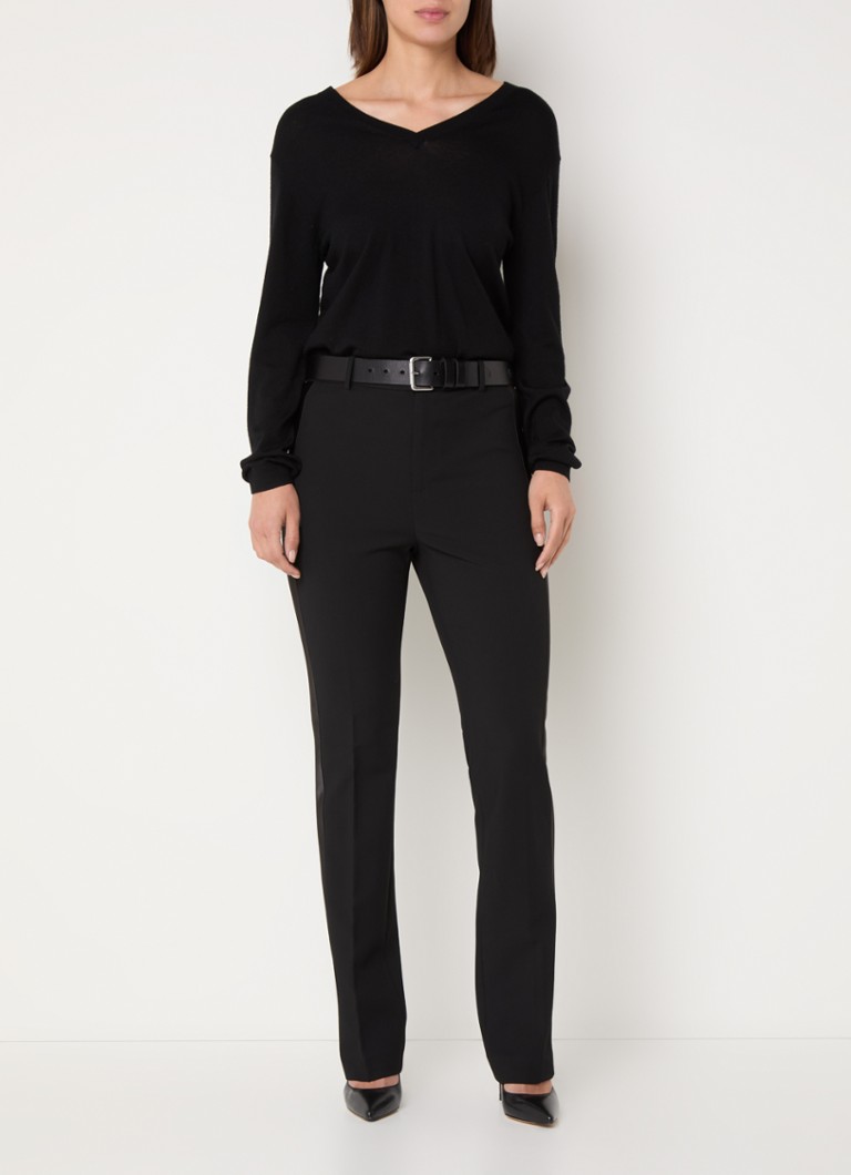Pantaloni plisați cu talie înaltă și croială slim Ralph Lauren