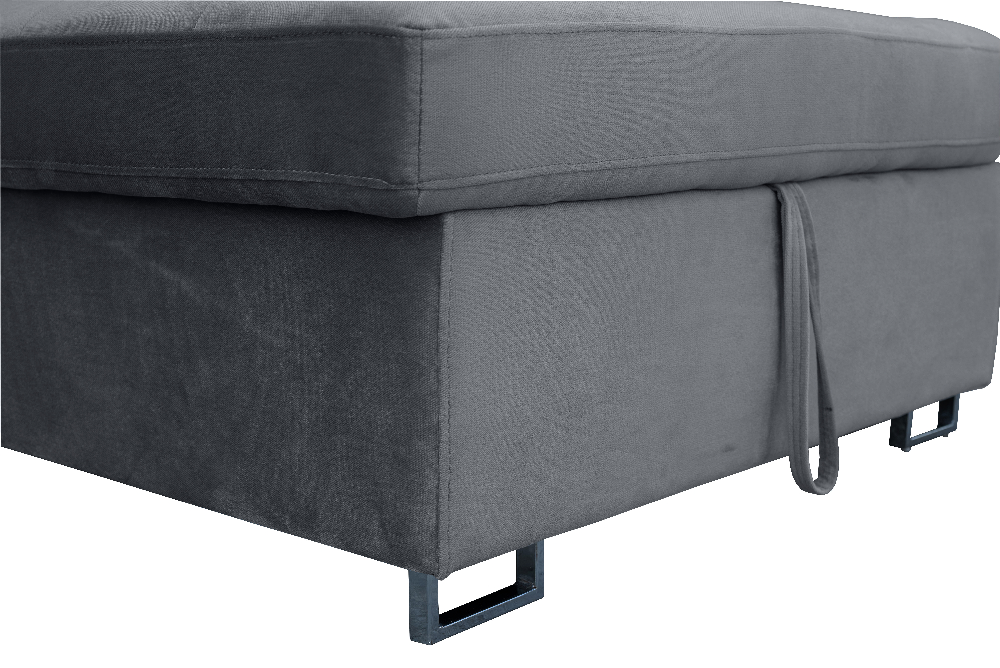 Happy Home Ecksofa mit Stauraum und Bettfunktion mit Samtbezug HSP113-DGR anthrazit