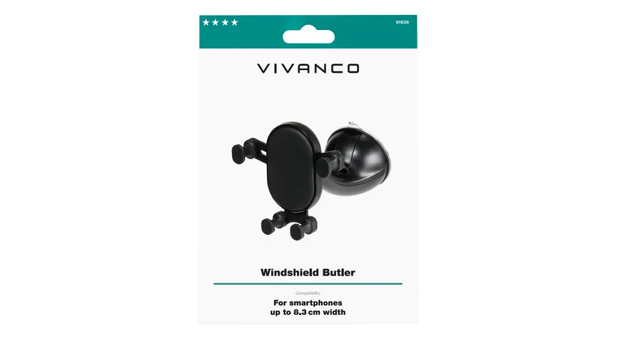 Vivanco Butler, Kfz Halterung mit Saugnapf für Smartphones