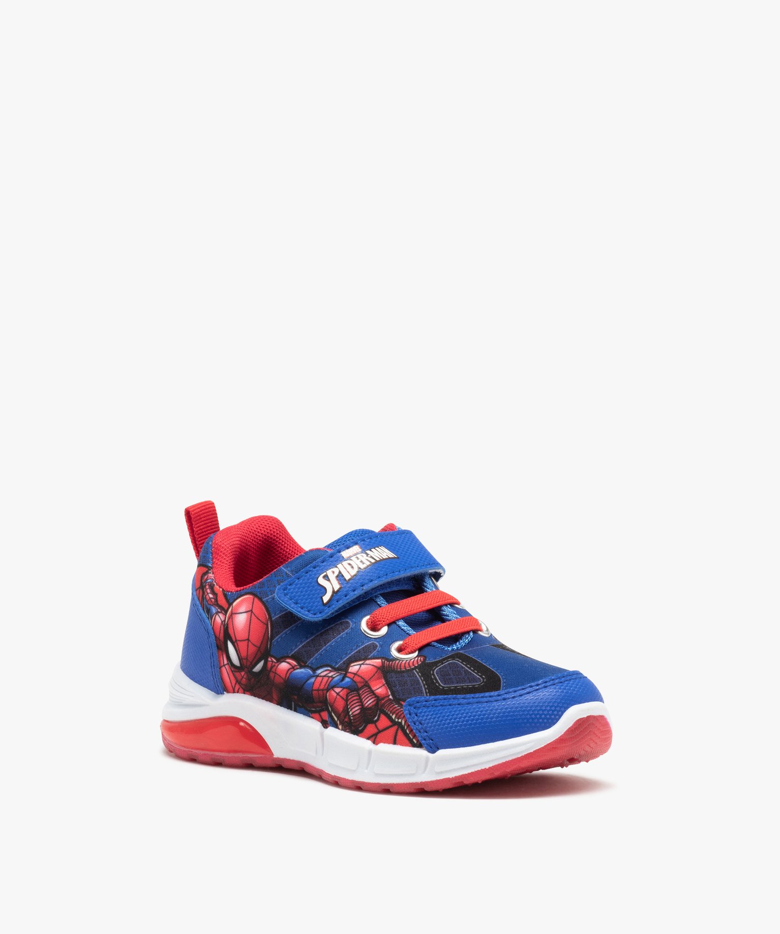 Baskets en toile avec semelle clignotante Garçon - Spiderman bleu | GEMO