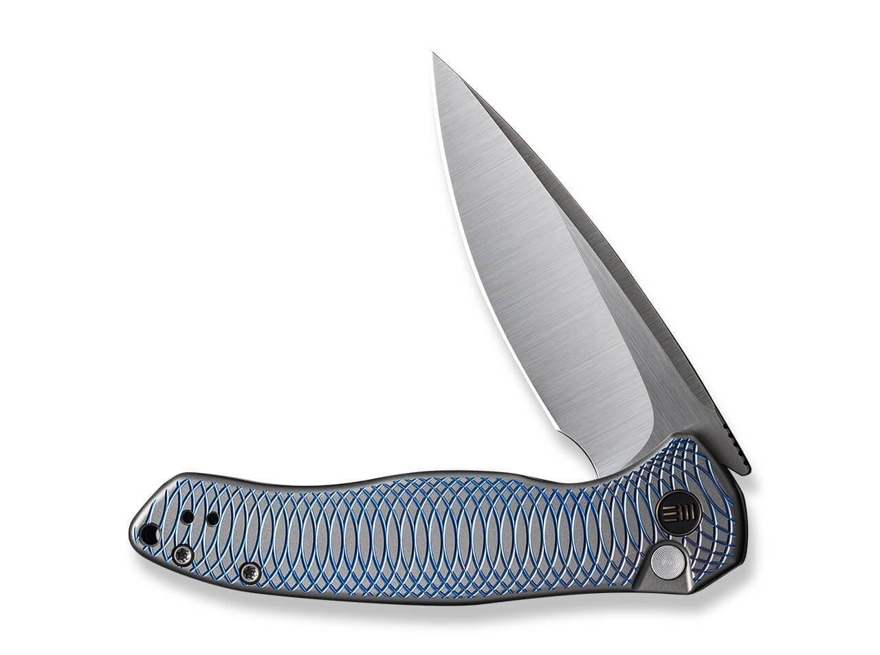 Button Lock Kitefin Titanium Satin Grey & Blue