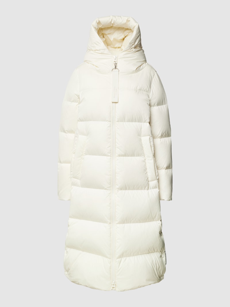 Daunenmantel mit Kapuze in offwhite