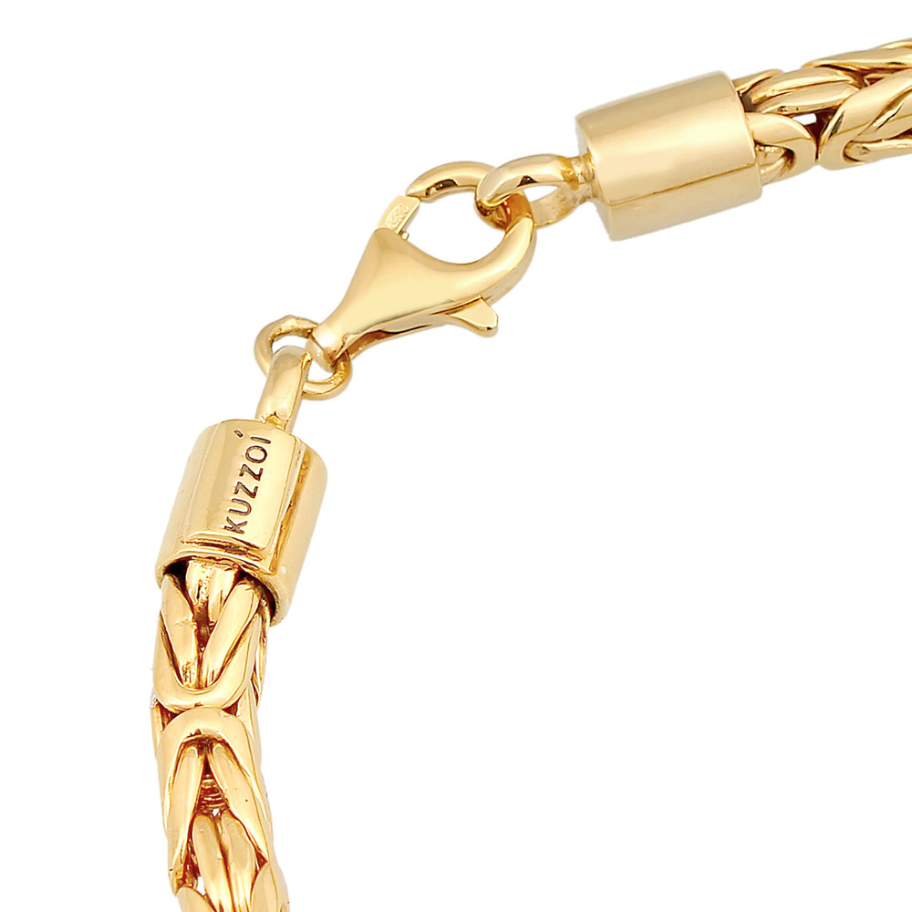 KUZZOI KUZZOI Bracelet Hommes Rond maillons tendance en argent sterling 925 Bracelet
