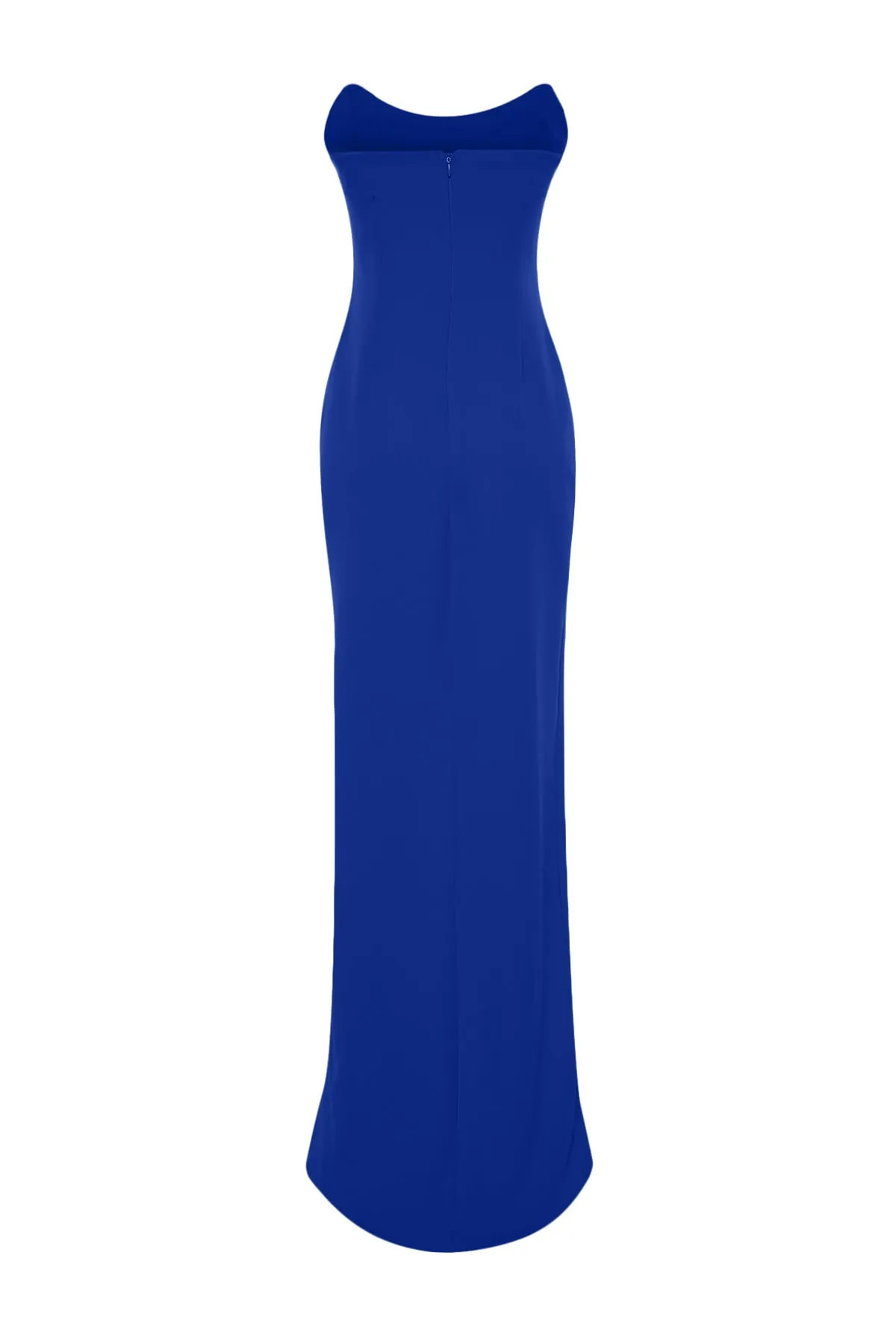Trendyol Collection  Saks Langes Abendkleid in Bügel-Optik TPRSS23AE00185