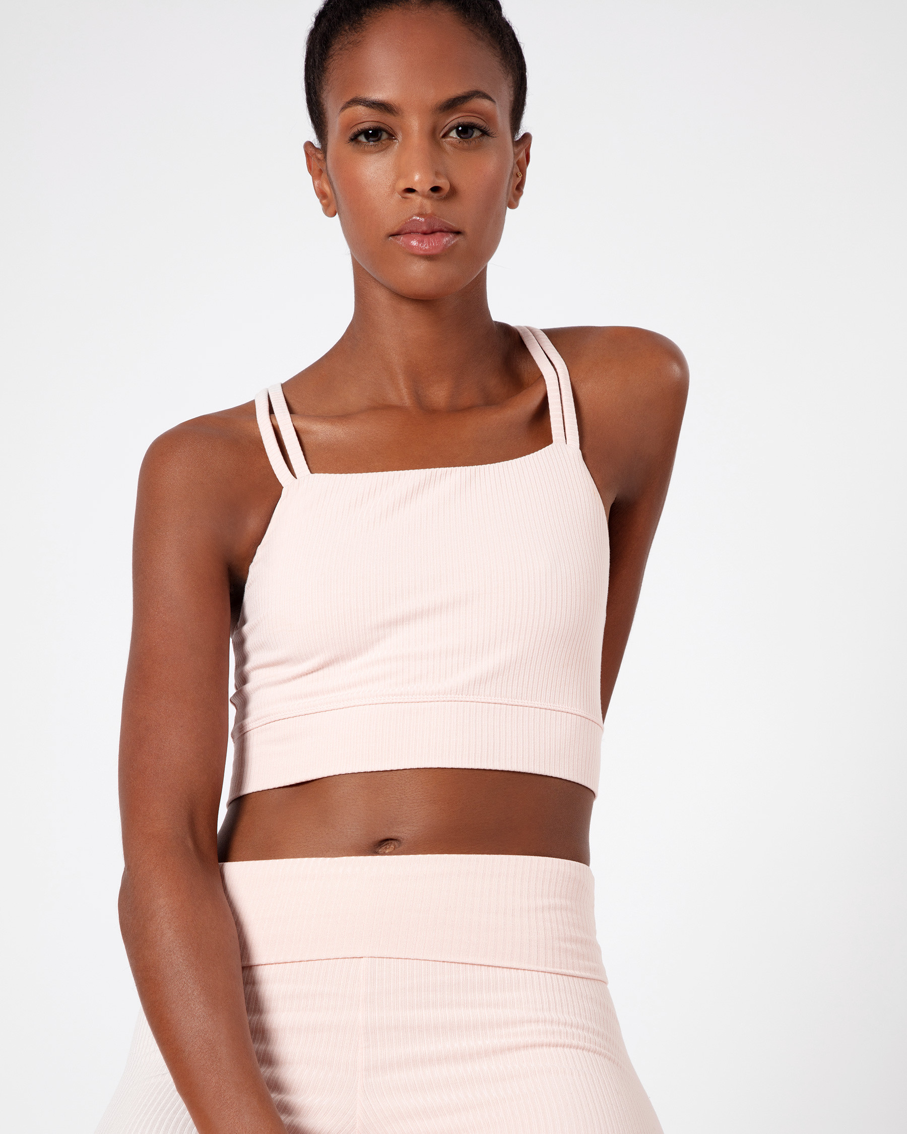 Ribbed bra with thin straps