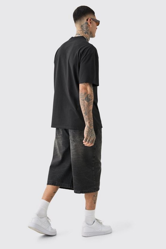 Tall Oversize T-Shirt mit abstraktem Blumenprint