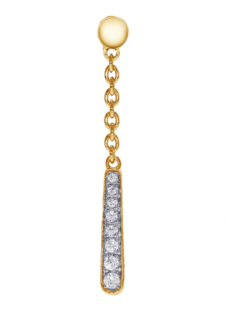 Culet Jewellery Droplet single stud earring in 18 carat yellow gold with diamond
