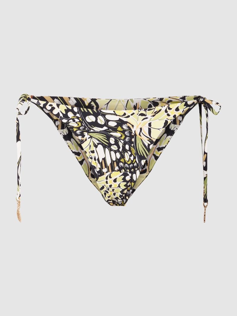 Bikini-Slip mit Allover-Print in neon gelb