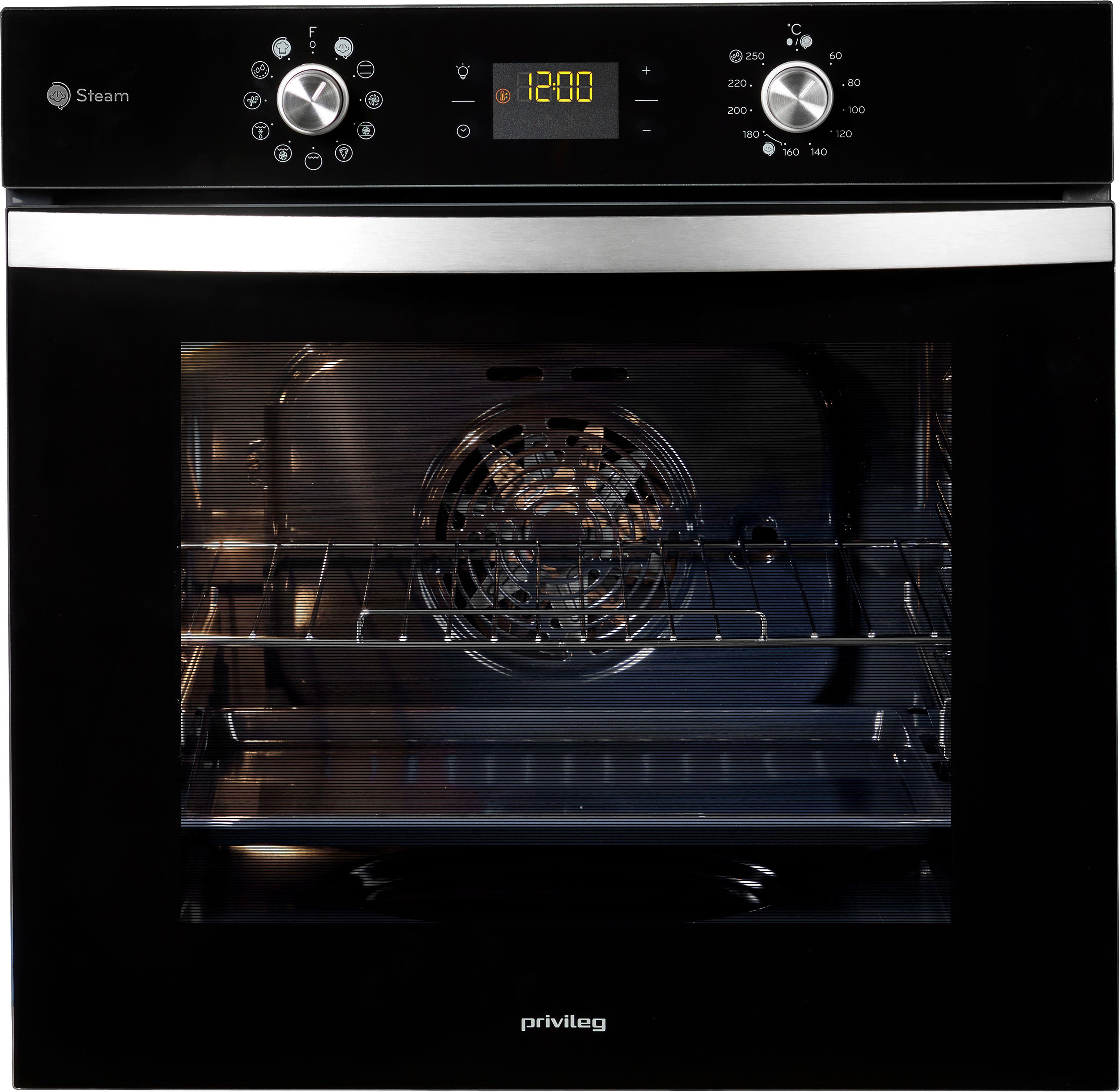 Privileg Einbaubackofen PBWK3 JH8S BLG, mit Backauszug, Hydrolyse, Dampffunktion