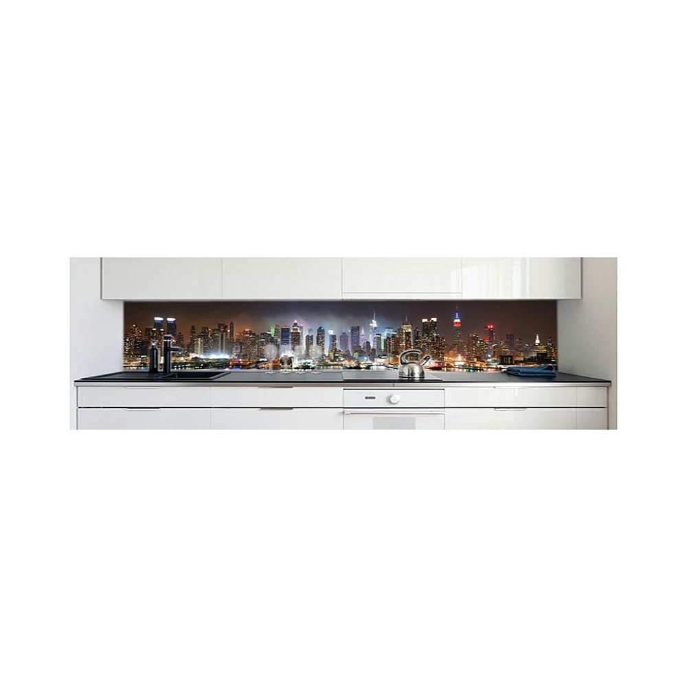 DRUCK-EXPERT Küchenrückwand Küchenrückwand Skyline Premium Hart-PVC 0,4 mm selbstklebend