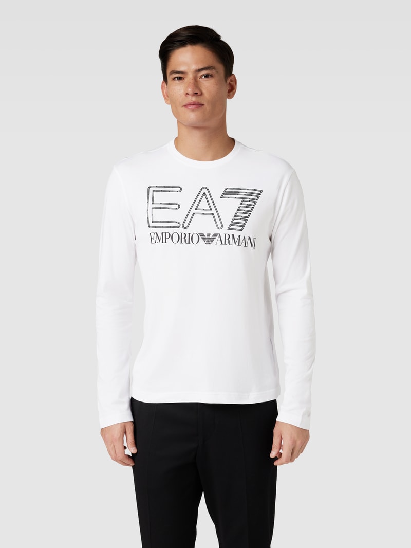 Longsleeve mit Label- und Logo-Print in weiß