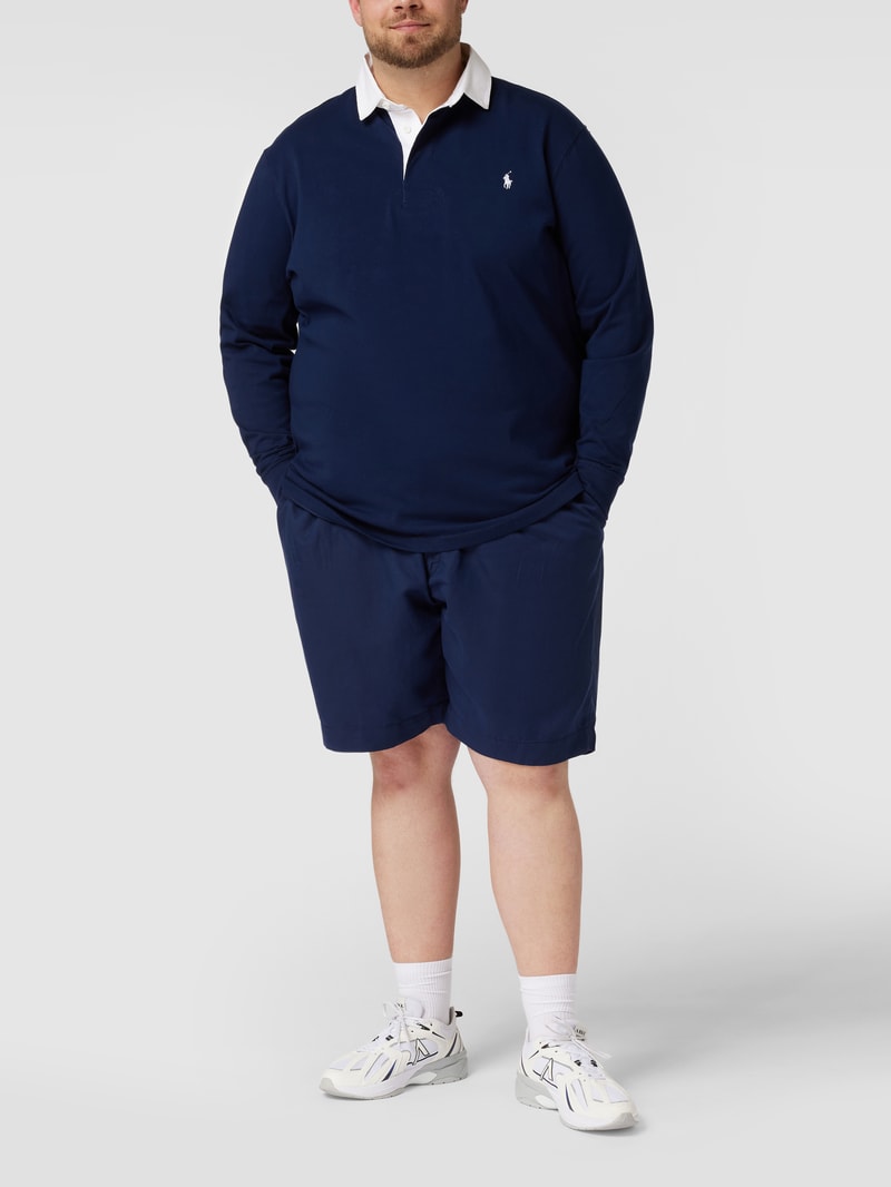 PLUS SIZE Chino-Shorts mit Leinen in marineblau