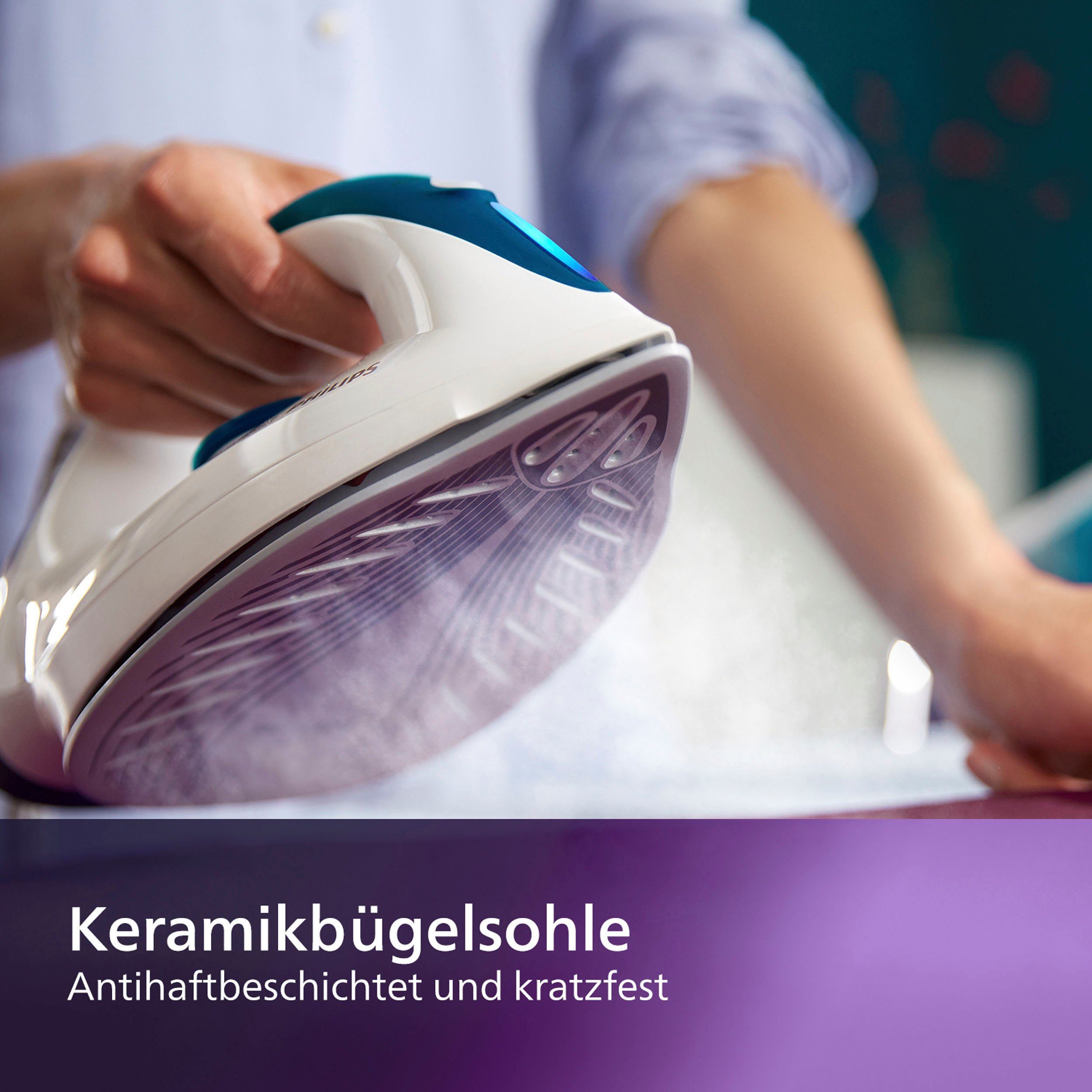 Philips Dampfbügelstation FastCare Compact GC6722/20, 1500 ml Wassertank