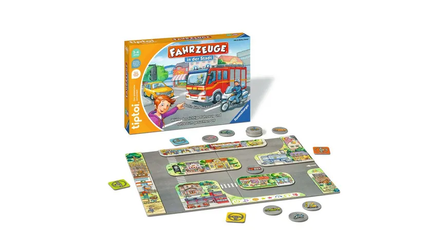 Ravensburger tiptoi - Spiel Fahrzeuge in der Stadt - Lernspiel ab 3 Jahren, lehrreiches Zuordnungsspiel