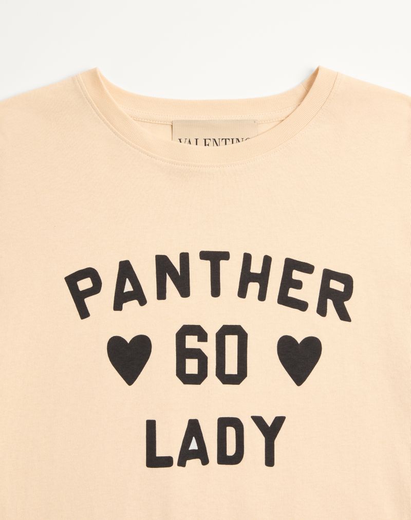 T-shirt med panterprint i bomuldsjersey