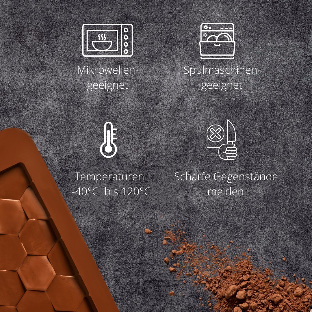 Pure Xocolate Silikonform Silikonform mit Hexagonmotiv zum Schokolade selber machen, (1-tlg)