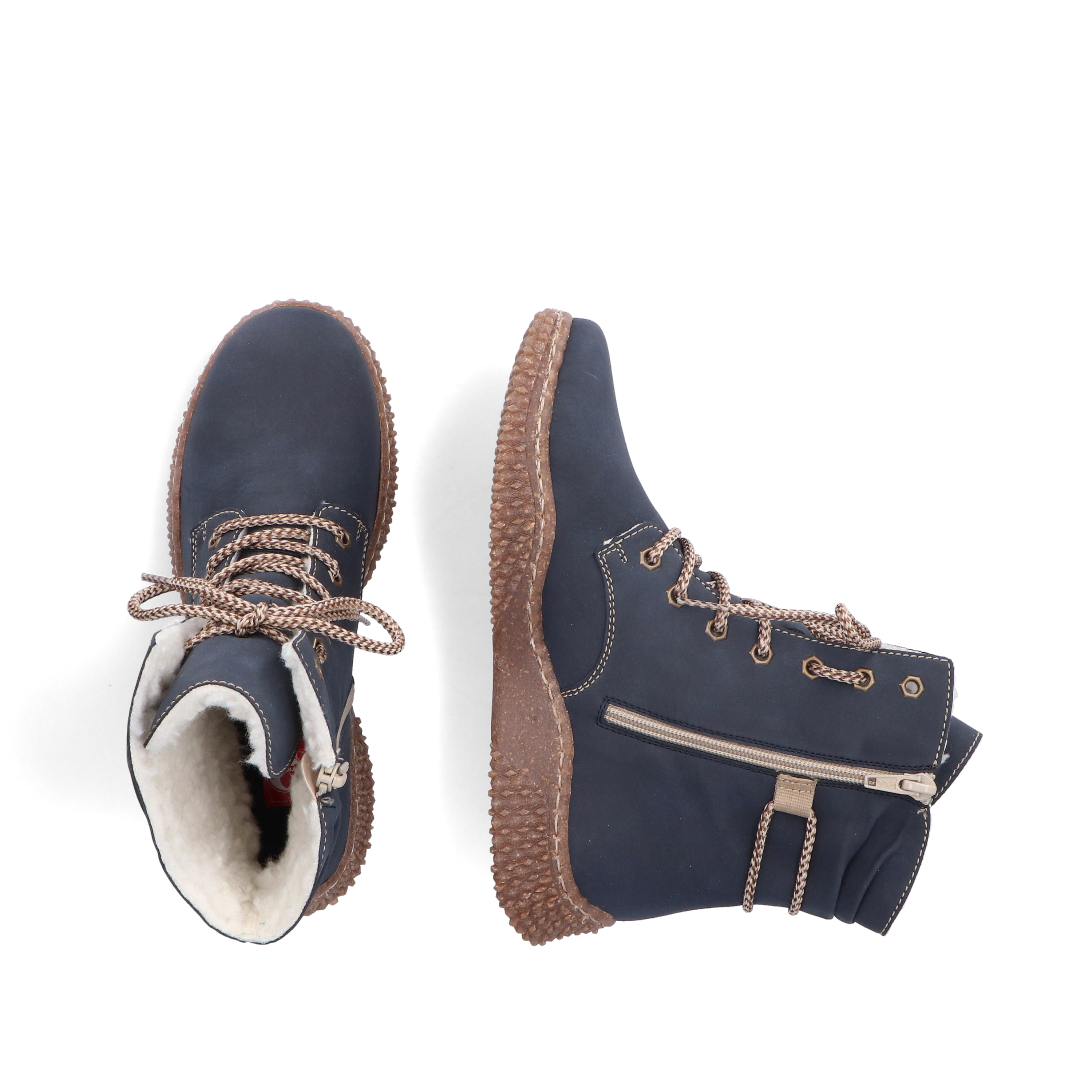 Rieker Damen Schnürstiefel royalblau