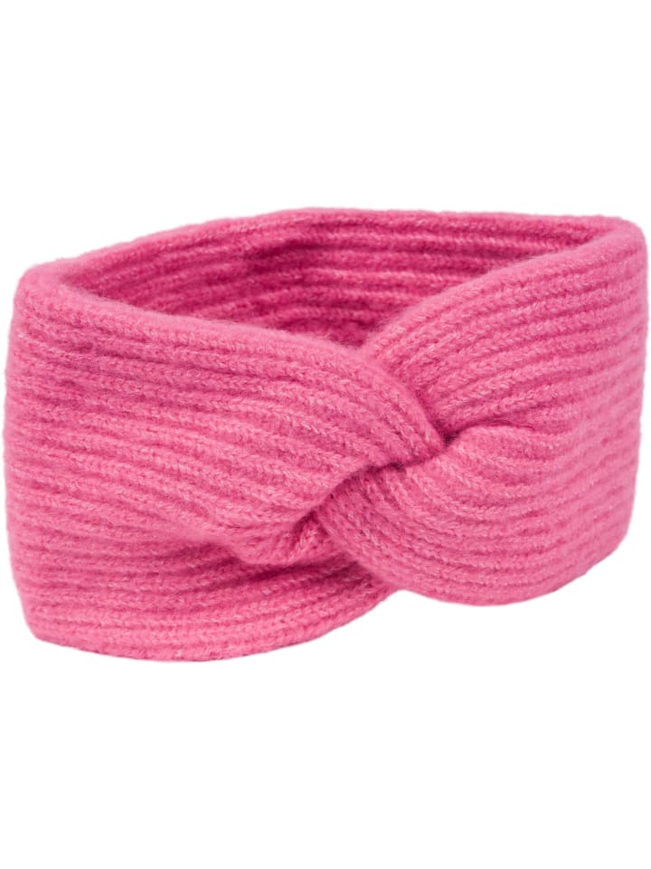 styleBREAKER Strick Stirnband mit Perlrippen Muster und Knoten in Magenta günstig kaufen onesize