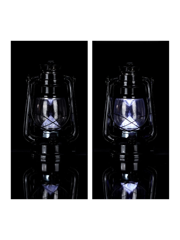 relaxdays 2x Sturmlaterne LED in Schwarz günstig kaufen onesize