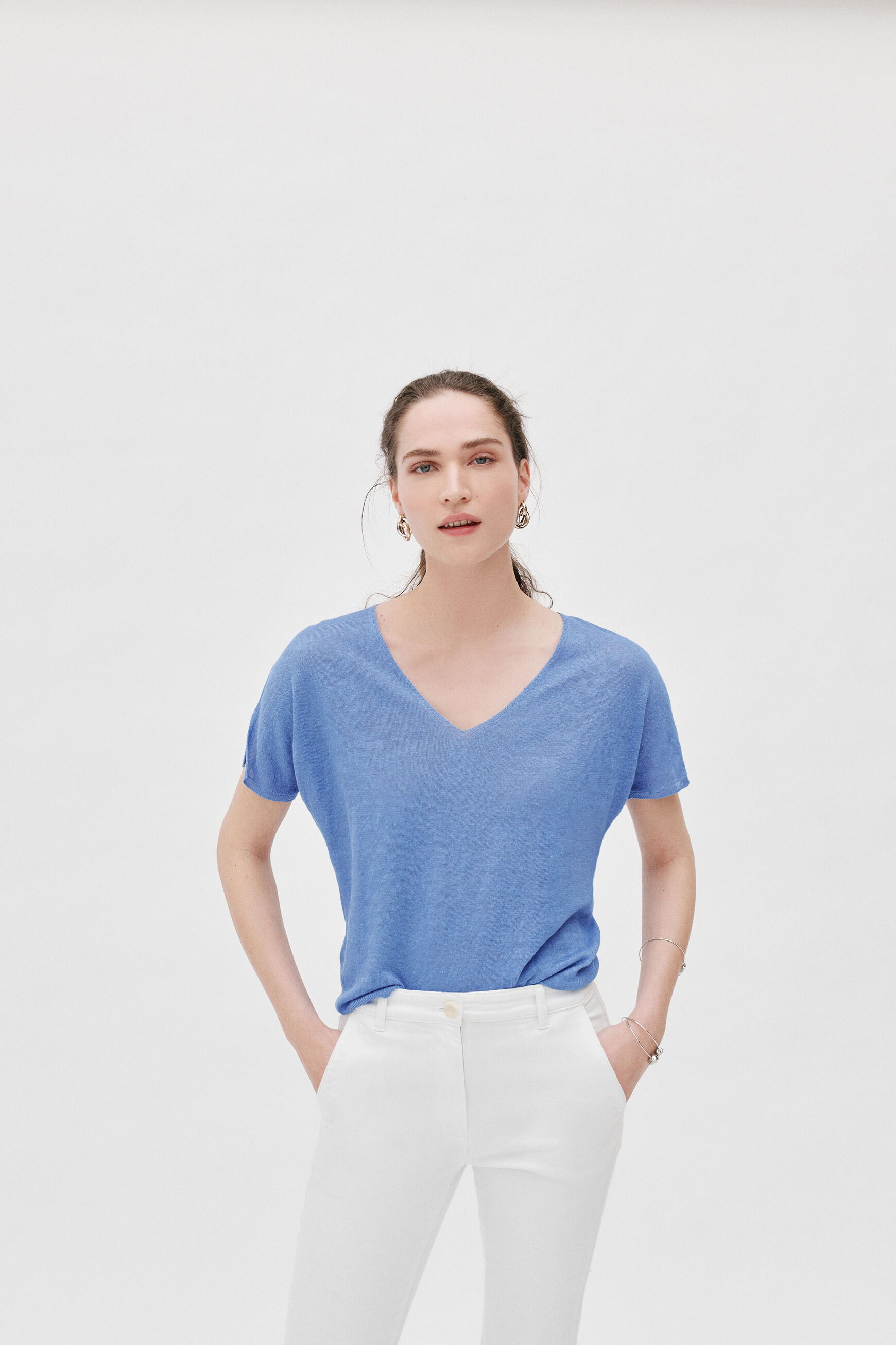 pull milane 100% lin parme femme