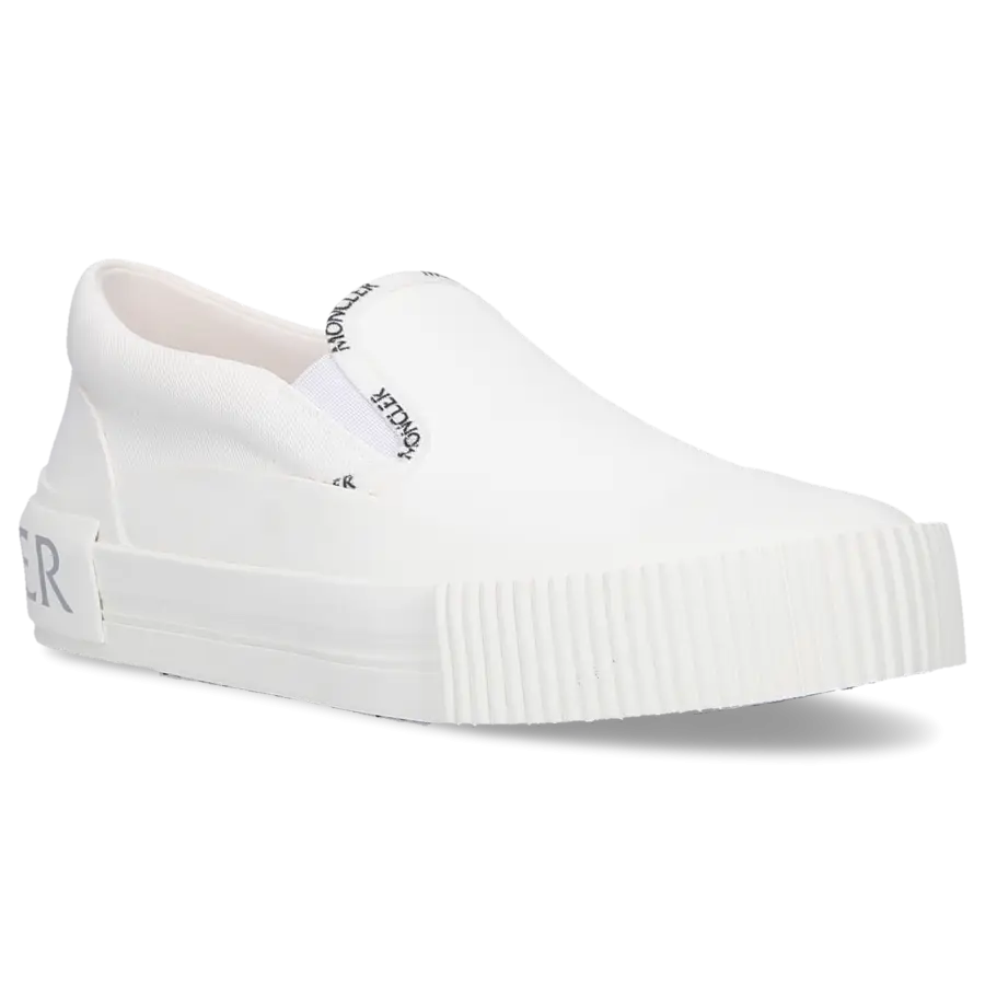 Moncler - Sneaker low GLISSIERE Kalbsleder - weiß