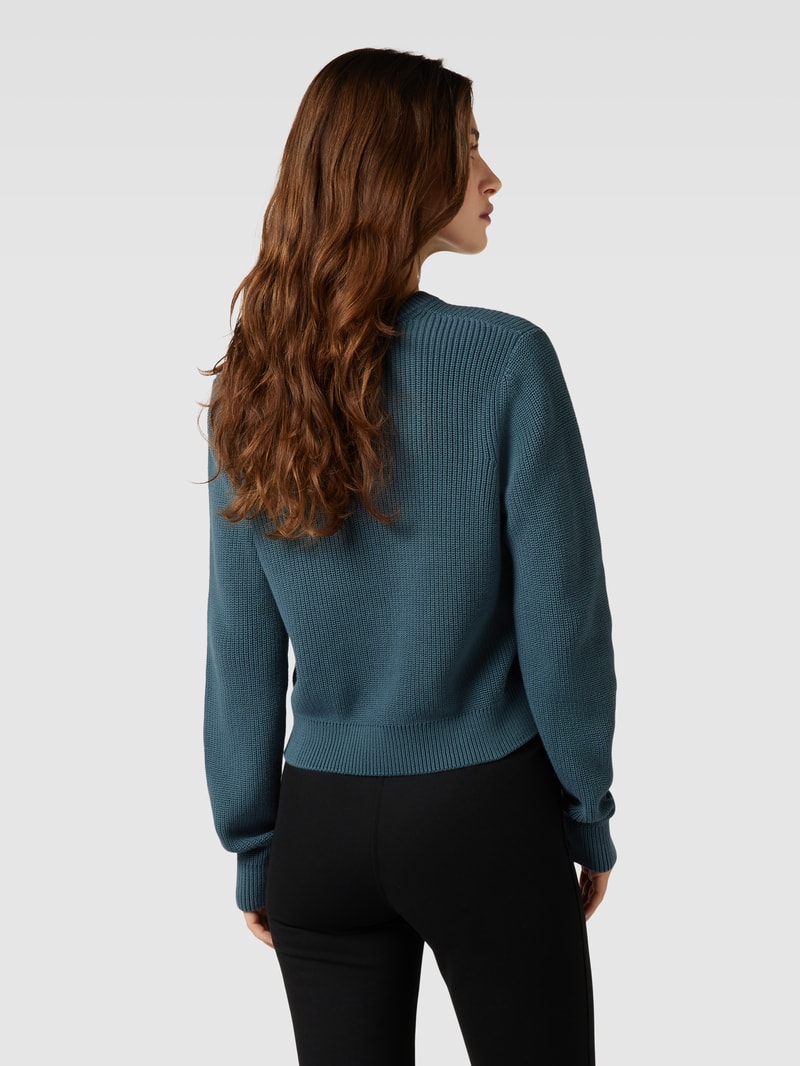 Strickpullover mit Rundhalsausschnitt in dunkelblau