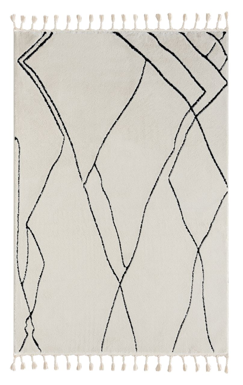 MyFlair Teppich Moroccan Escape, 140 cm x 200 cm, Farbe weiß, rechteckig, Florhöhe 19mm