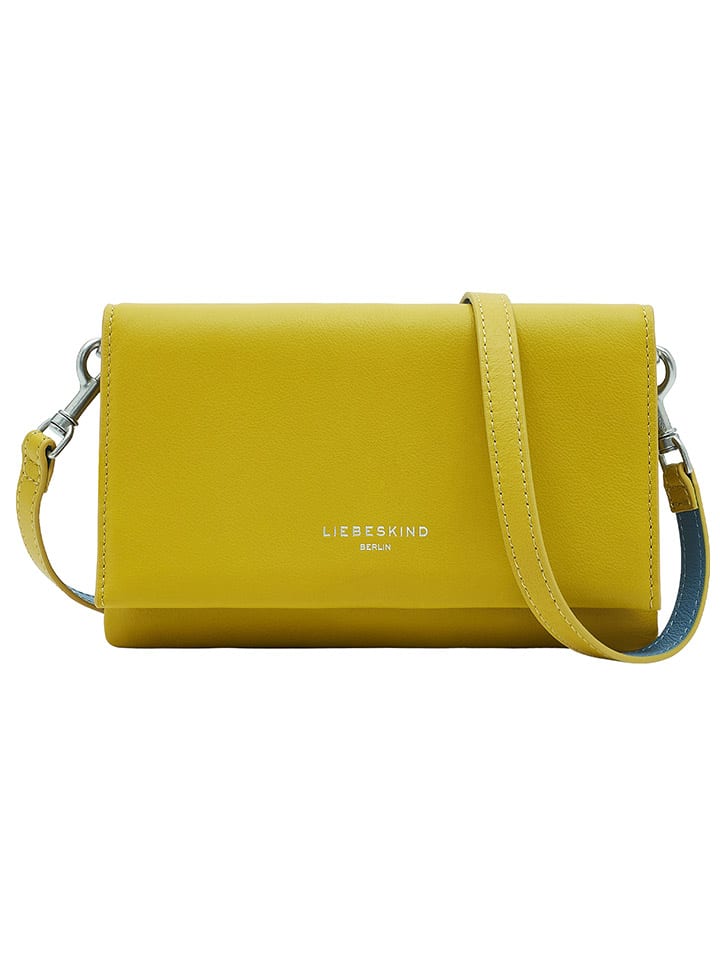 LIEBESKIND BERLIN Leder-Umhängetasche in Gelb - (B)22 x (H)13,5 x (T)2 cm günstig kaufen onesize