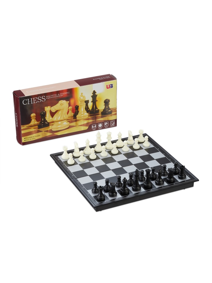 relaxdays Schachspiel in Schwarz/ Weiß günstig kaufen onesize