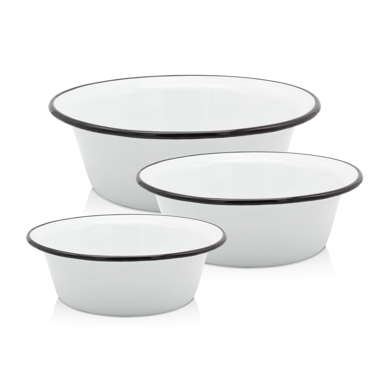 Karl Krüger Emailliertes Schüssel-Set 3 tlg. (16, 20, 24 cm)