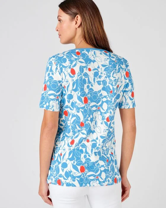 Tee-shirt col tunisien pur coton