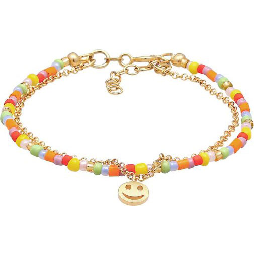 Elli Armband Kids Layer Smile Emoji Beads Bunt 925 Silber