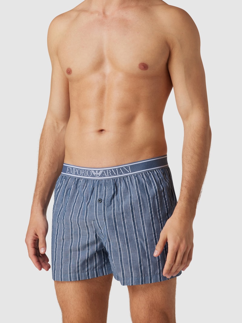 Boxershorts mit Label-Print in blau