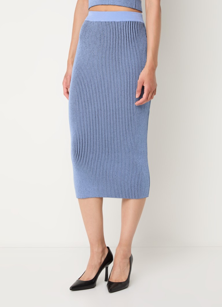 Jupe crayon midi HUGO BOSS à texture côtelée