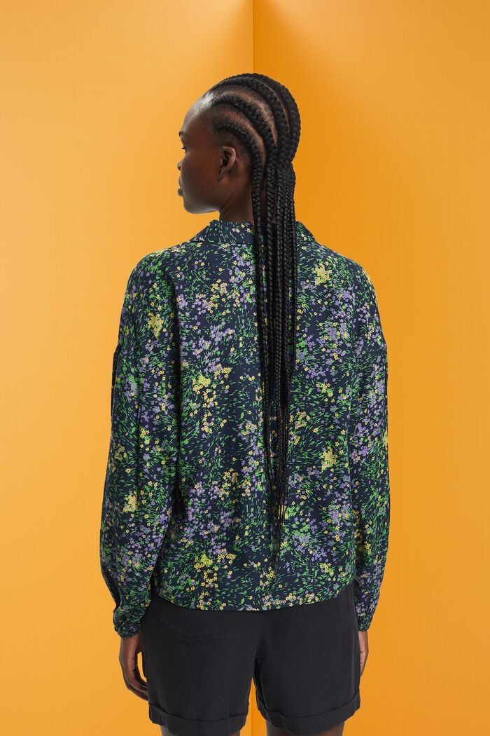 Baumwollbluse mit Blumen-Print