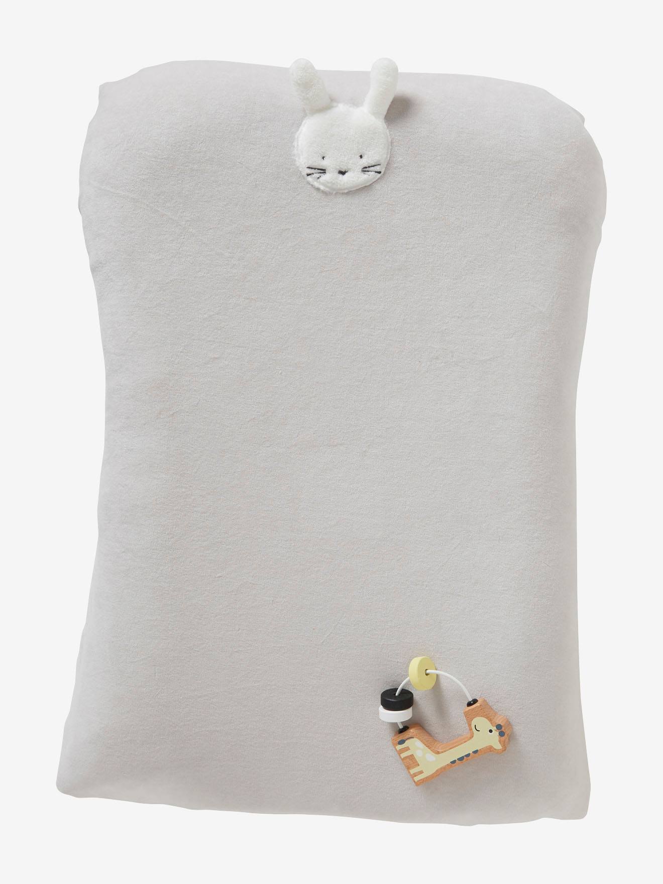 Housse pour matelas à langer en velours VERTBAUDET gris lapin