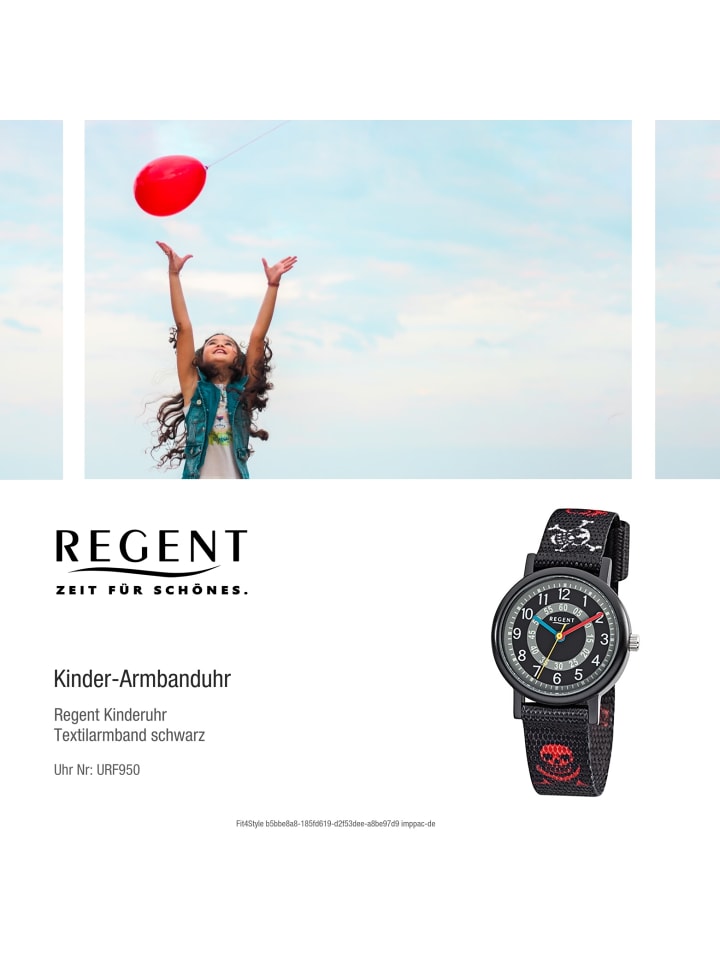 Regent Armbanduhr Regent Kinderuhren schwarz, rot, weiß klein (ca. 29mm) günstig kaufen onesize