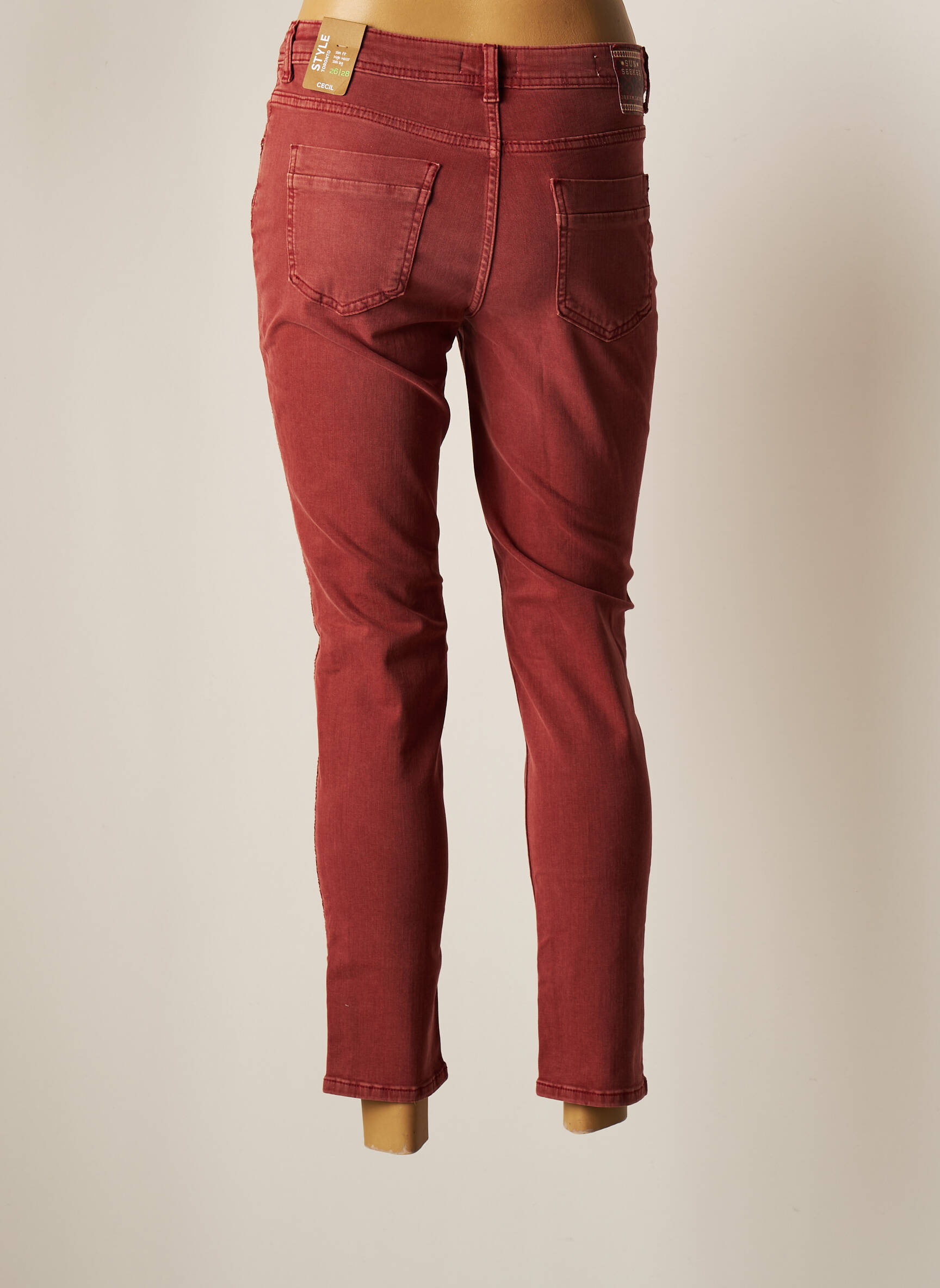 Cecil Jeans Coupe Slim Femme couleur rouge